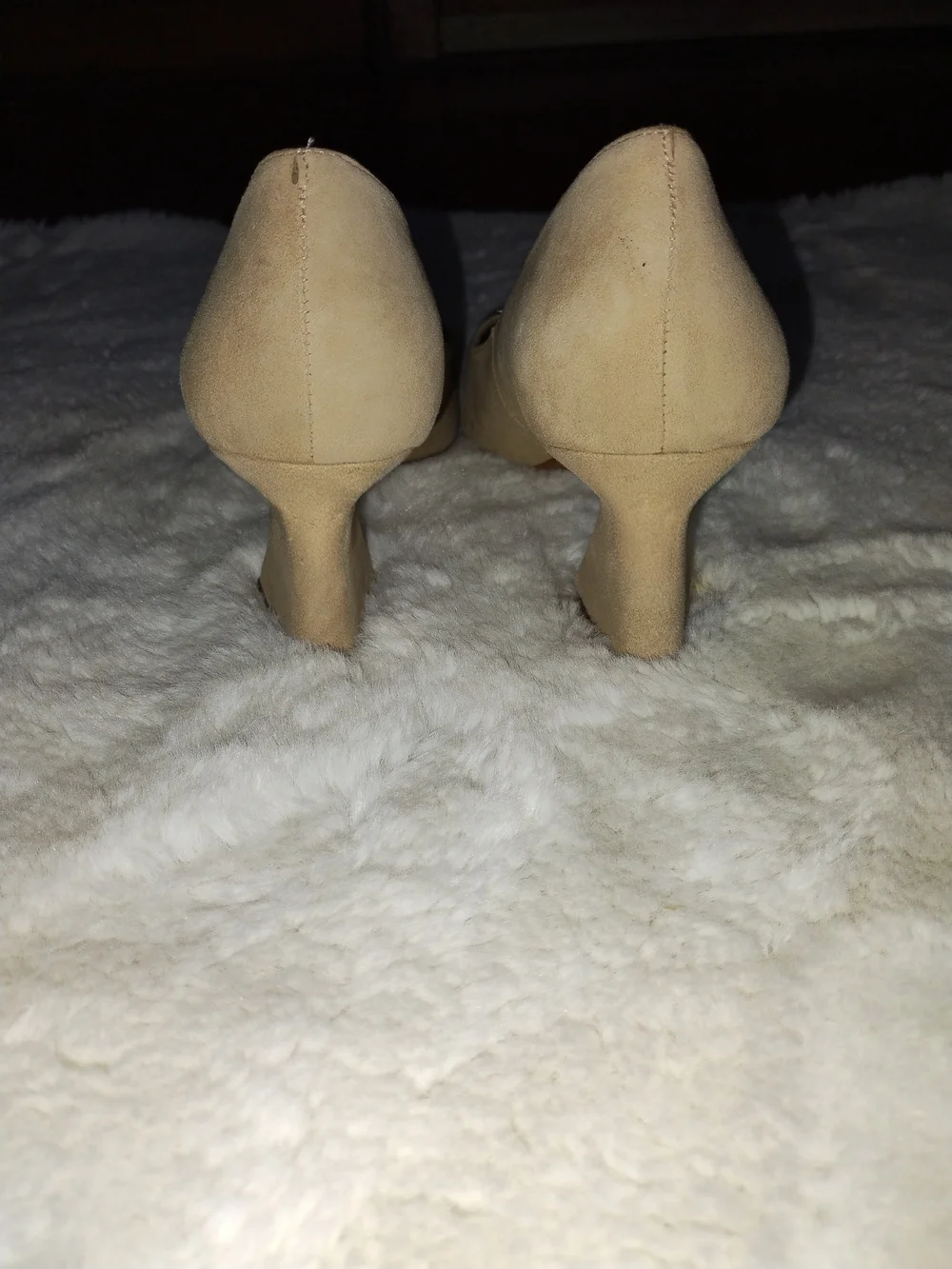 Vince Camuto Tan Suede Pointed Toe Block Heel Pumps